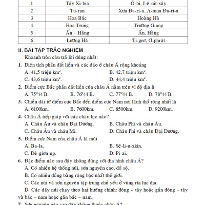 Giải Bài Tập Địa Lí 8 - KV