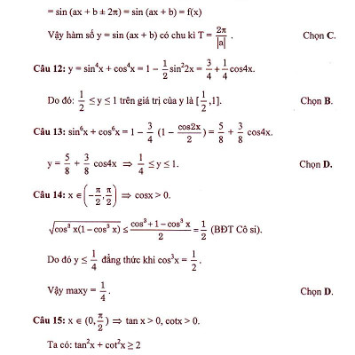 Phân Dạng Và Phương Pháp Giải Các Dạng Bài Tập Trắc Nghiệm Đại Số - Giải Tích 11