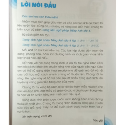 Sách - GLOBAL SUCCESS - Trọng tâm ngữ pháp tiếng anh lóp 4 tập 1 ( có đáp án )