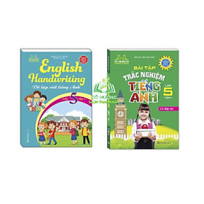 Sách - Combo 2c - Vở tập viết tiếng anh & bài tập trắc nghiệm tiếng anh lớp 5 tập 1