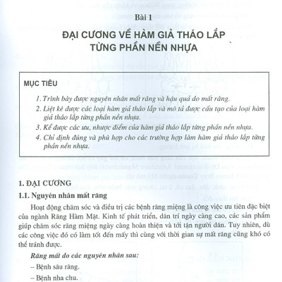 Phục Hình Răng Tháo Lắp (Dùng Cho Sinh Viên Răng Hàm Mặt) - bản in năm 2018