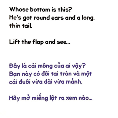 Sách Lật Tương Tác Song Ngữ 0-3 Tuổi - Mông Ai Đây?