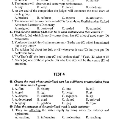 Ôn Tập Luyện Thi Trắc Nghiệm THPTQG 2019 - Môn Tiếng Anh