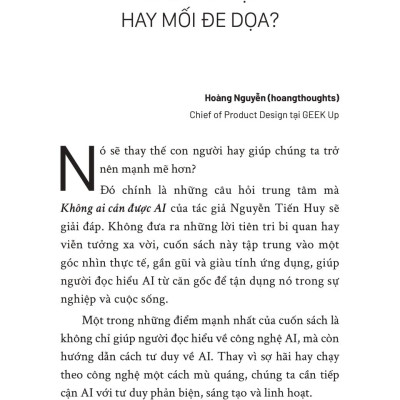Sách - Không Ai Cản Được AI - Hiểu AI Từ Căn Gốc Để Phát Triển Sự Nghiệp