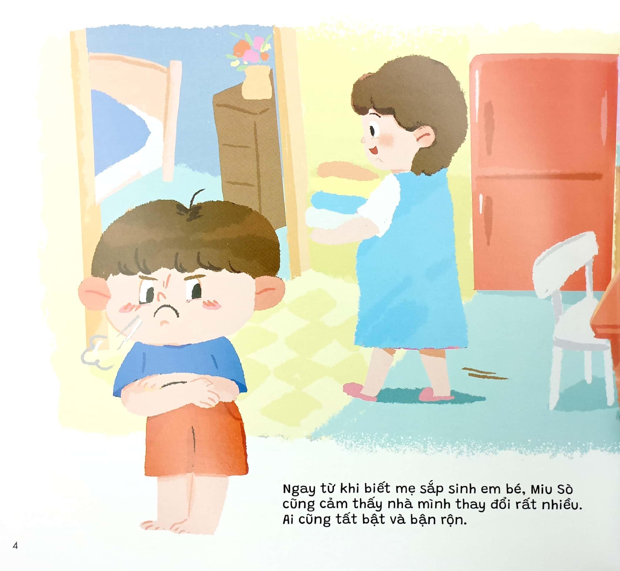 Sách Ehon Truyện Kể Cho Miu Hiểu Chuyện - Con Ghét Có Em