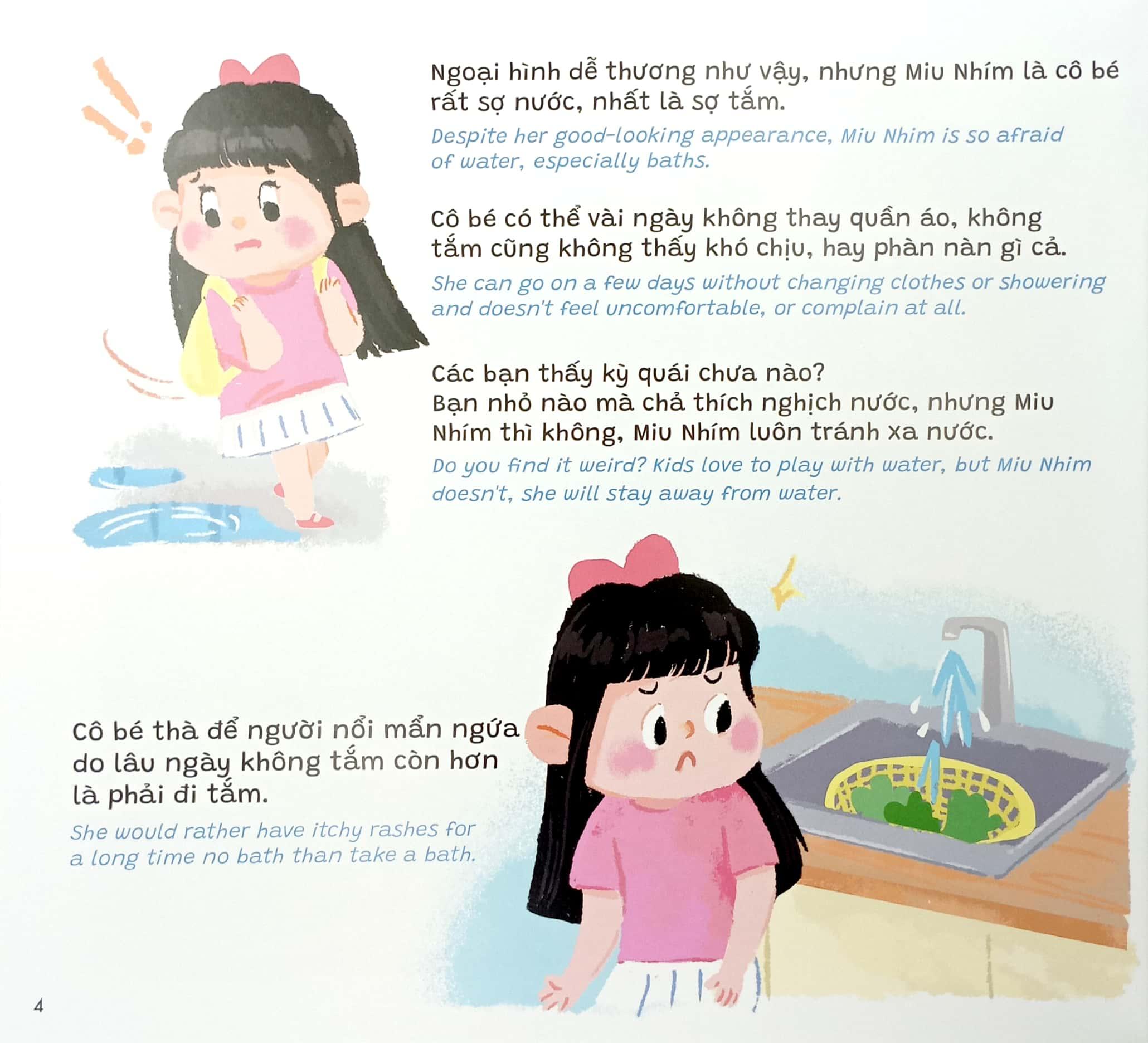 Sách Ehon Truyện Kể Cho Miu Hiểu Chuyện - Con Ghét Tắm