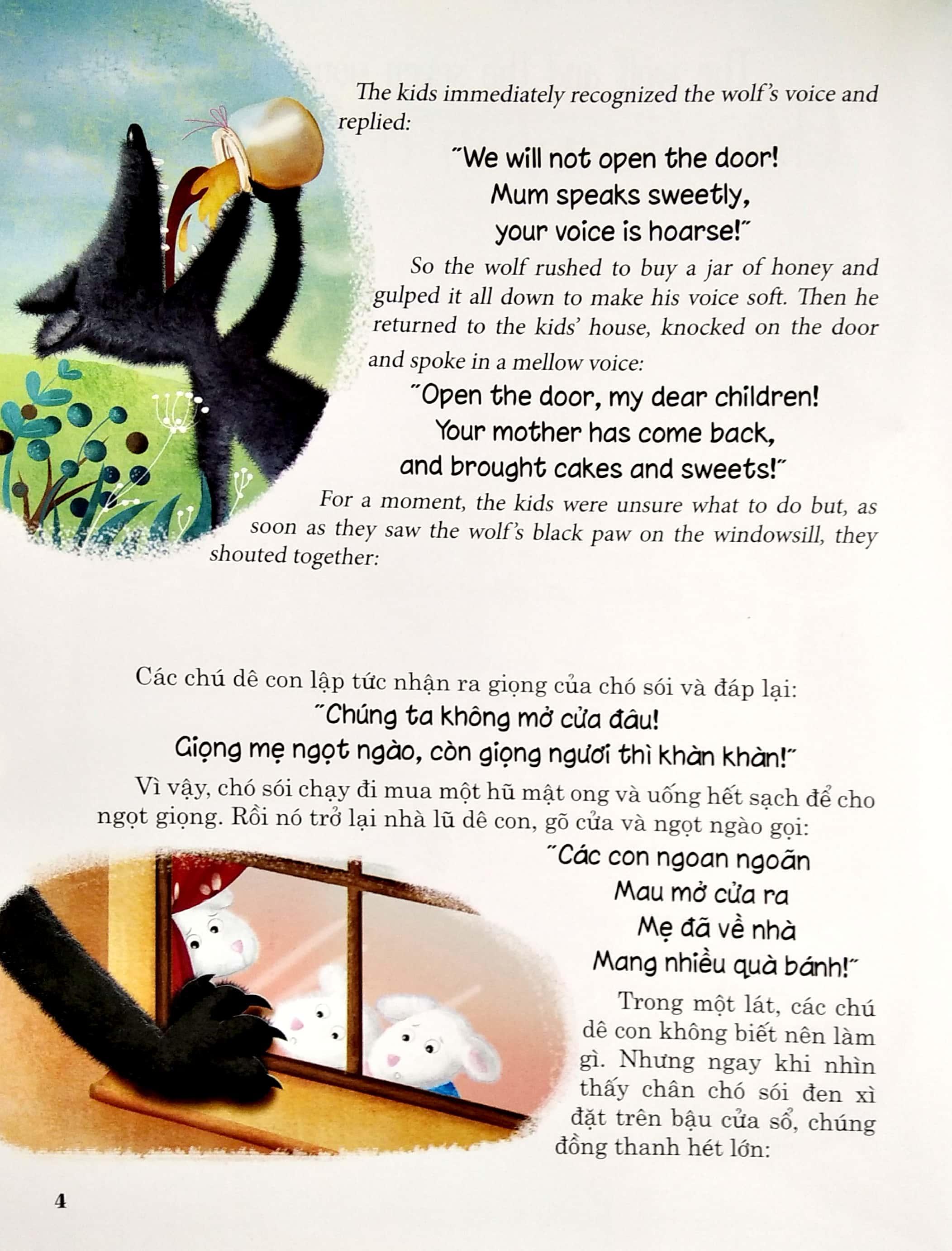 Con Sói Và Bảy Chú Dê Con (Truyện Dành Cho Trẻ Từ 3 Tuổi ) - Truyện Song Ngữ Anh - Việt