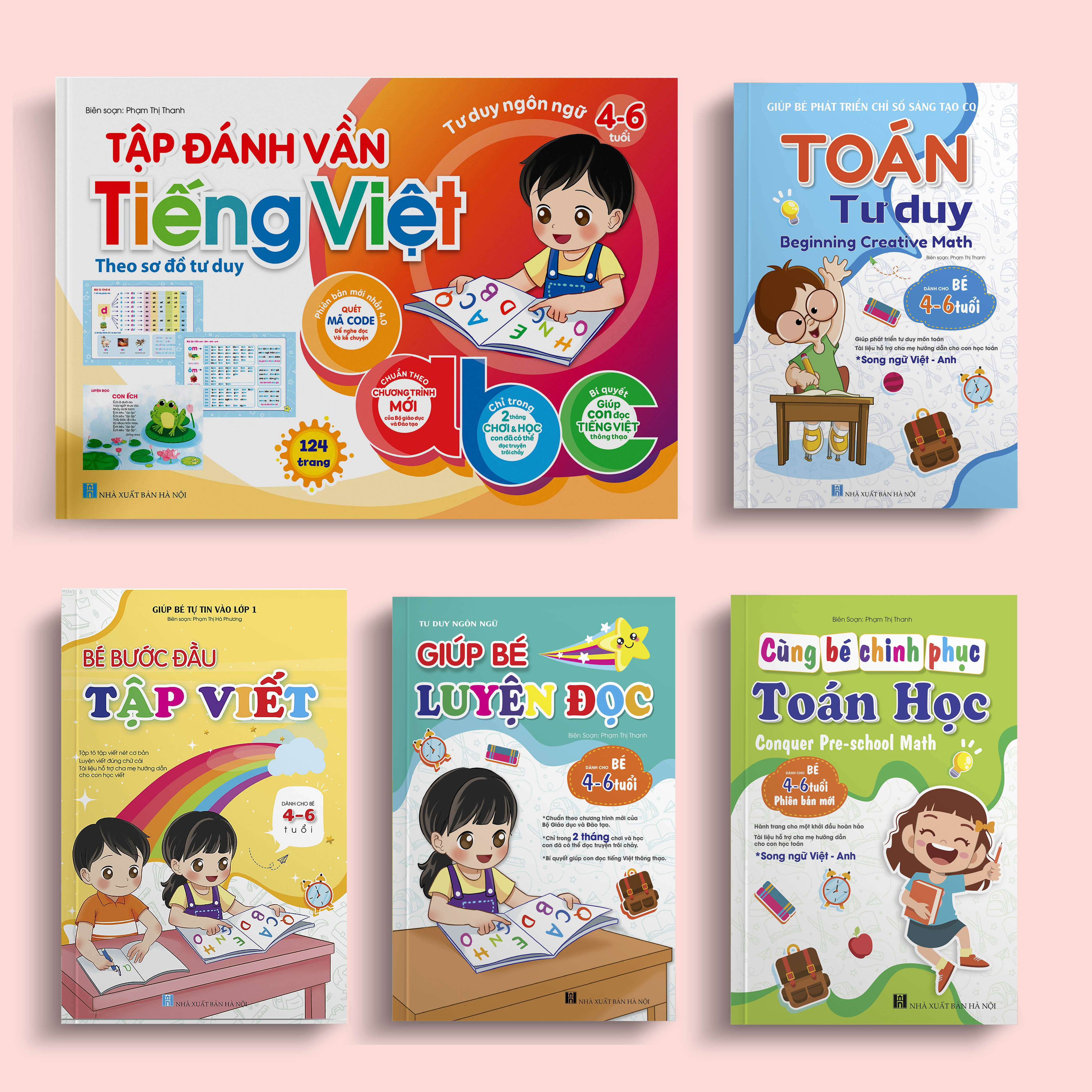 Combo 5 cuốn Tự tin vào lớp 1: Tập đánh vần - Toán Tư duy - Bước đầu Tập viết - Cùng bé Chinh phục Toán học - Giúp bé Luyện đọc