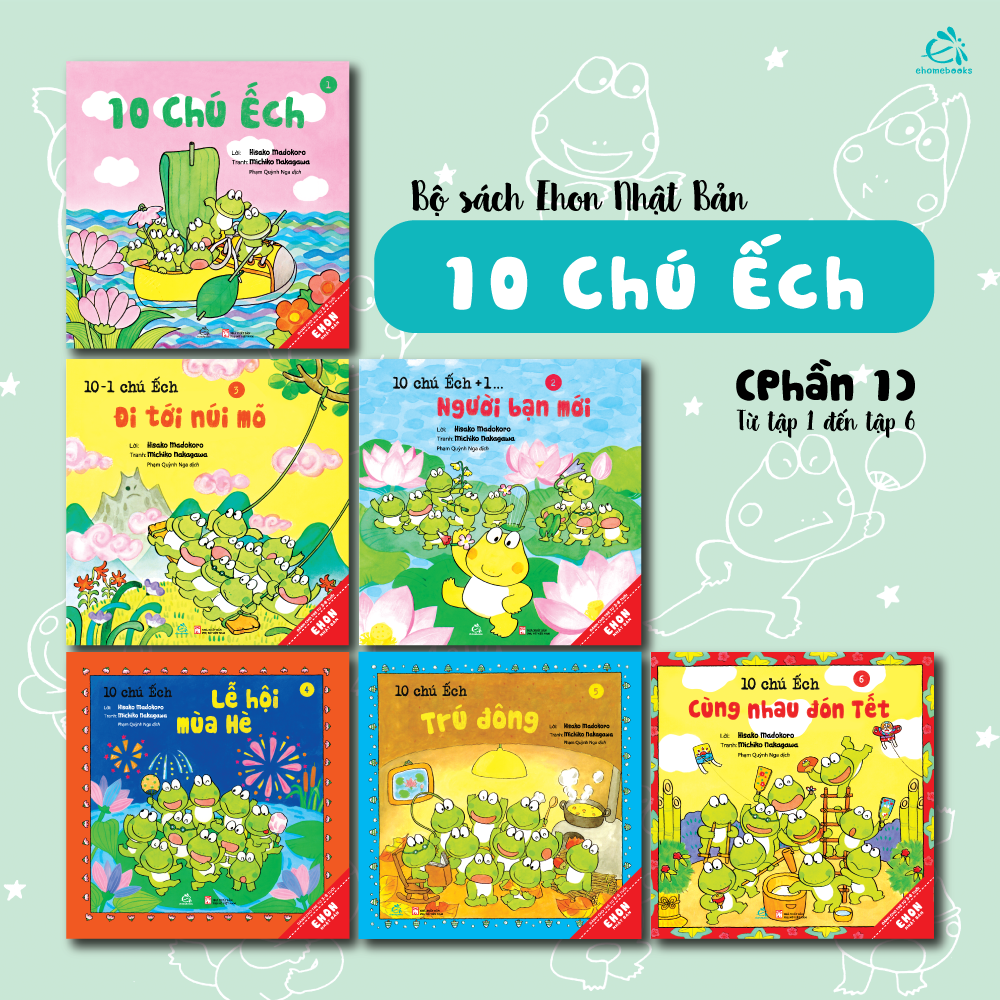 Sách Combo Ehon Nhật Bản 10 Chú Ếch Trọn bộ 18 Quyển - TB 2024