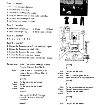 Cambridge Young Learners English Tests Starters 5 Answer Booklet