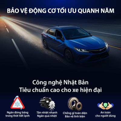 Nước Làm Mát Động Cơ Màu Xanh Lá AISIN Long Life Coolant 20% 1 Lít LCPM20A1LG - Nhập Khẩu Chính Hãng