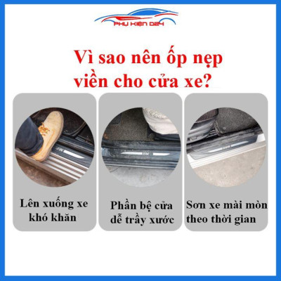 Bộ ốp bậc cửa trong ngoài nẹp bước chân Xpander 2019 vân Titan chống trầy trang trí xe
