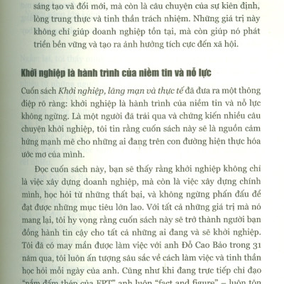 Khởi Nghiệp Lãng Mạn Và Thực Tế - Từ Những Câu Chuyện Thực Tế Đến Những Nguyên Lý Cơ Bản Của Khởi Nghiệp, Của Lãnh Đạo Và Quản Trị Doanh Nghiệp 