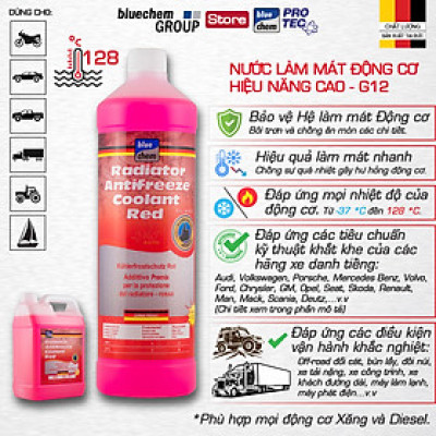 Nước Làm mát động cơ chống đông - màu Đỏ (bluechem Radiator Antifreeze Coolant Red) 1L