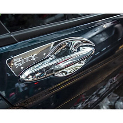 Combo bộ ốp tay nắm cửa mạ Crom và hõm cửa 3M xe Honda City 2015-2019