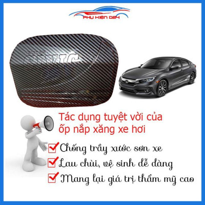 Ốp nắp bình xăng Civic 2016-2017-2018-2019-2020 bảo vệ chống trầy trang trí ô tô