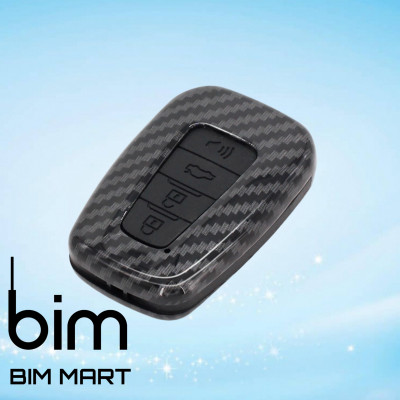 Ốp Vân Carbon Lót Silicon Bọc, Bảo Vệ Chìa Khóa Xe Toyota Camry 2019 - 2021 ( Tặng kèm móc đeo INOX )