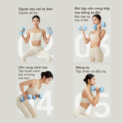 BG Tạ tay 314 tạ tập tay lõi bê tông bọc nhựa PVC cao cấp tập gym tại nhà (hàng nhập khẩu)