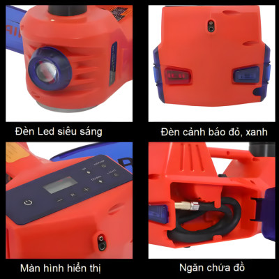 HÀNG CHÍNH HÃNG - Bộ nâng kích gầm điện, kiêm máy bơm lốp tự ngắt 2 trong 1. Thương hiệu Đức ROGTZ cao cấp TY-EHJ03