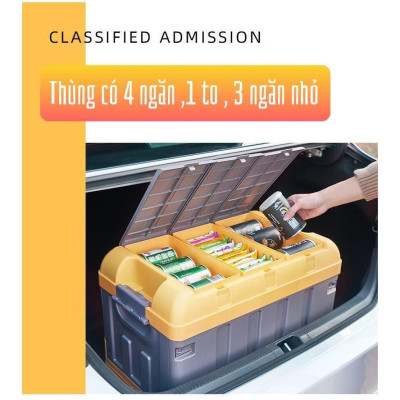  Freeship Hộp đựng đồ cốp xe ô tô có thể gấp gọn thông minh 56 lít