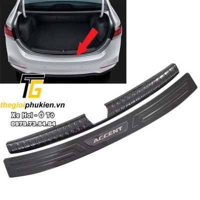 COMBO Nẹp bước chân và ốp chống trầy cốp Hyundai Accemt 2018-2020 vân Carbon