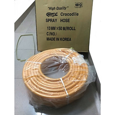 Dây hơi xịt áp lực rửa xe Cá Sấu phi 13mm dài 50 mét Vàng  