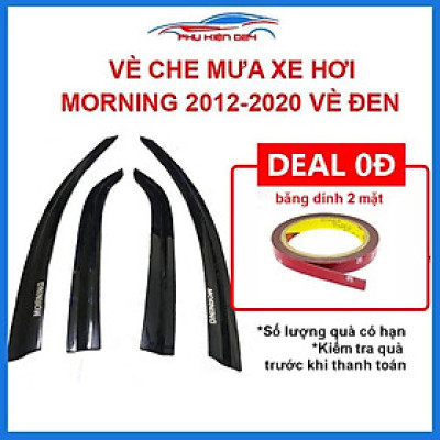 Vè mưa Kia Moring 2012-2020 vè đen che mưa bảo vệ trang trí xe