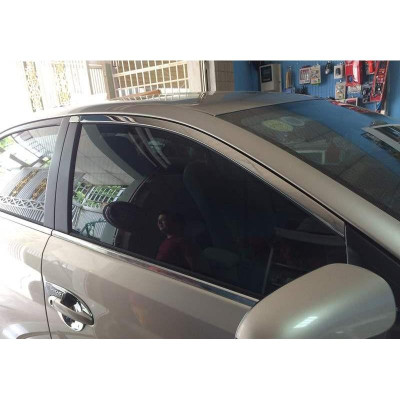 Bộ 4 nẹp chân kính xe Toyota Vios 2014-2018 ( mẫu Inox)