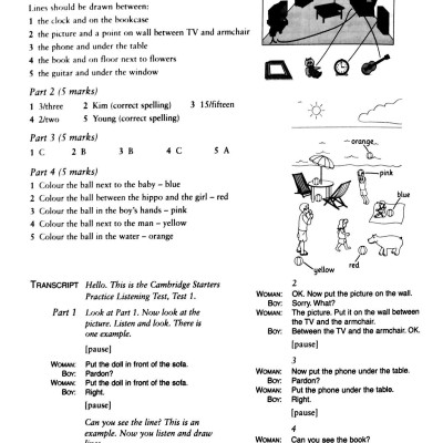 Cambridge Young Learners English Tests Second edition Starters 3 Answer Booklet
