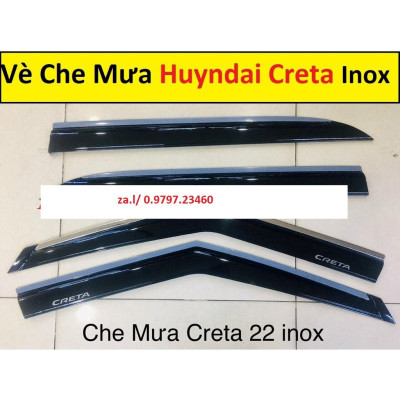 Vè che mưa xe Hyundai Creta 2022-2023 chỉ inox cao cấp