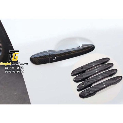 Bộ ốp tay nắm cửa, hõm cửa xe Mazda 3 2015-2019 vân Carbon