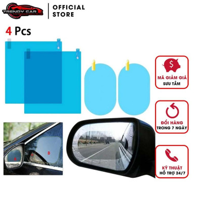 Bộ Miếng Dán Chống Nước Gương Chiếu Hậu và kính lái Trang trí ô tô cao cấp Trendy Car