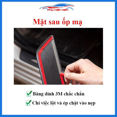 Bộ ốp bậc cửa trong ngoài nẹp bước chân Xpander 2019 vân Titan chống trầy trang trí xe