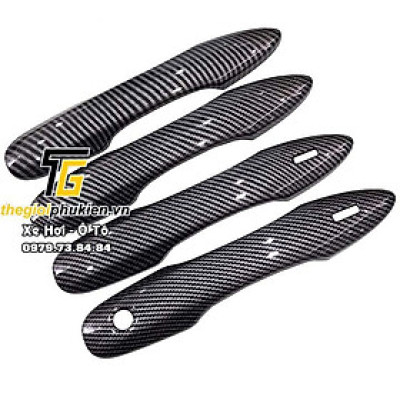 Bộ ốp tay nắm cửa, hõm cửa xe Toyota Corolla Cross 2020 vân Carbon