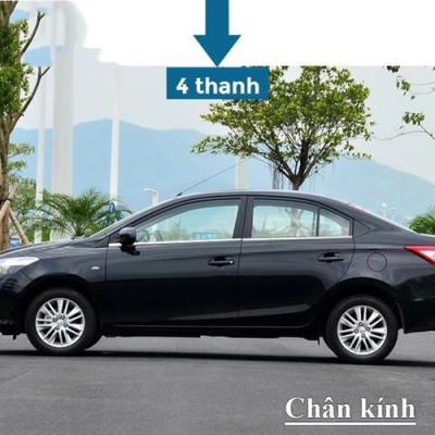 Nẹp chân kính xe dành cho Toyota Vios 2019-2020-2021 - Inox Sáng bóng