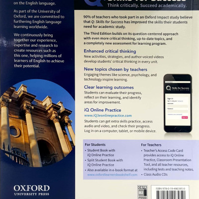 Q: Skills For Success: Level 4: Reading And Writing Student Book With iQ Online Practice - 3rd Edition