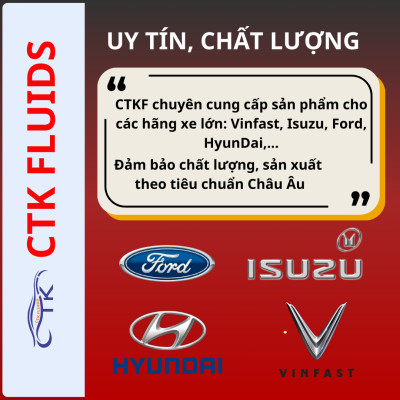 Nước làm mát động cơ màu Xanh LLC Coolant CTK Chính Hãng, Khuyến Nghị Dùng Cho Cả Xe Điện, Dung tích 1L hoặc 4L, Bảo Vệ Động Cơ Lâu Dài