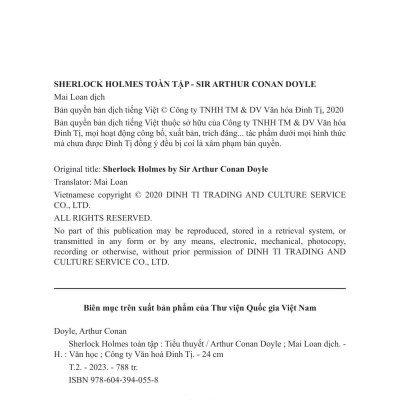 Sherlock Holmes Toàn Tập - Tập 2