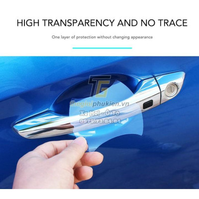 Bộ ốp tay nắm cửa xe Toyota Vios 2014-2018 mạ Crom - Tặng miếng dán trong suốt chống xước hõm cửa