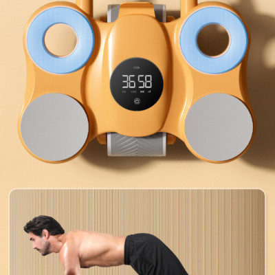 Con lăn tập bụng - Dụng cụ tập gym tại nhà thế hệ mới 2 bánh có chỗ để tay tiện dụng, tặng miếng thảm+ Cáp Sạc