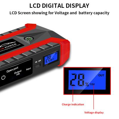 Bộ kích khẩn cấp cho xe hơi cao cấp - Dung lượng cao - Đa chức năng - Sạc dự phòng - Đèn LED khẩn cấp