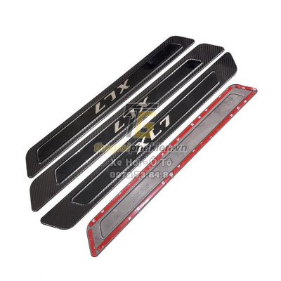 Bộ Ốp bậc cửa, Nẹp bước chân dành cho Suzuki XL7 vân Carbon