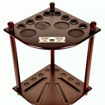 Kệ gỗ bida cao cấp để góc loại 8 lỗ - Làm bằng gỗ tư nhiên-Made in Vietnam