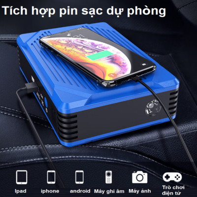 Bộ kích n.ổ, kiêm bơm lốp và sạc dự phòng dung lượng 10.400mAh dùng cho ô tô. Thương hiệu Mỹ cao cấp Goodyear GY-5282