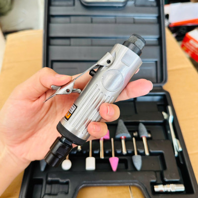 Máy mài hơi, bộ mài săm lốp xe ô tô, xe máy 10 đầu mài - 16 chi tiết, dùng hơi khí nén