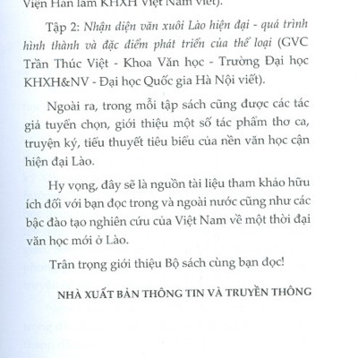 Diện Mạo Văn Học Cận Hiện Đại Lào - Tập 1