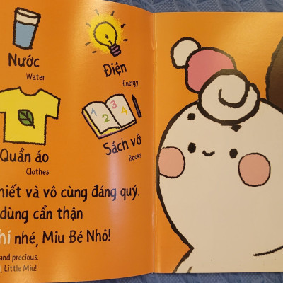 Sách Ehon Miu Bé Nhỏ Phần 2 Song Ngữ - Đừng Lãng Phí Nhé