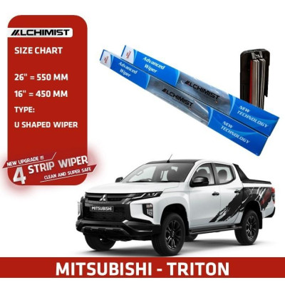 Gạt Mưa Xe Ô tô Mitsubishi Loại Silicon 4 Lưỡi Cao Cấp, Thiết Kế Thông Minh, Gạt Êm Và Sạch Hơn