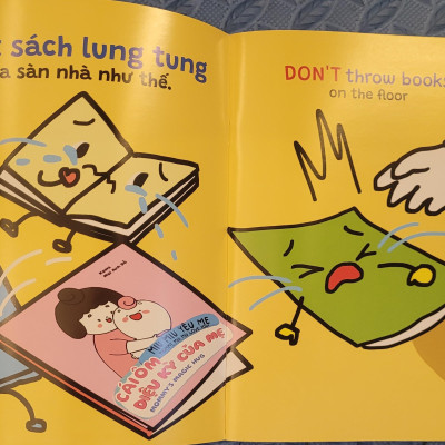 Sách Ehon Miu Bé Nhỏ Phần 4 Song Ngữ - Miu Bé Nhỏ Đừng Xé Sách Nhé
