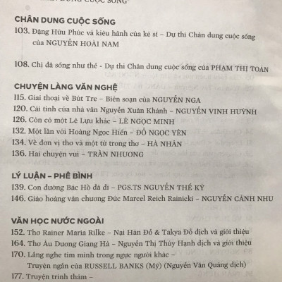 Tạp chí Nhà Văn và Cuộc Sống số 2 (Hội Nhà Văn Việt Nam)